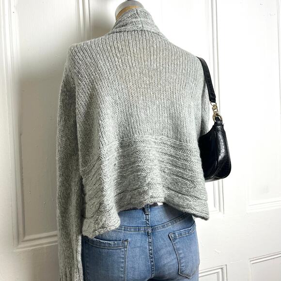 Vintage MUDD Grey knit long sleeve open cardigan Cozycore Festive Preppychic - Picture 6 of 7